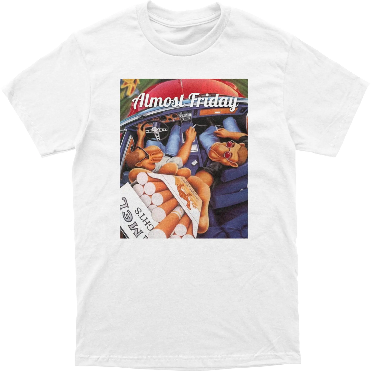 Almost Friday Camel Cigs Car Tee
