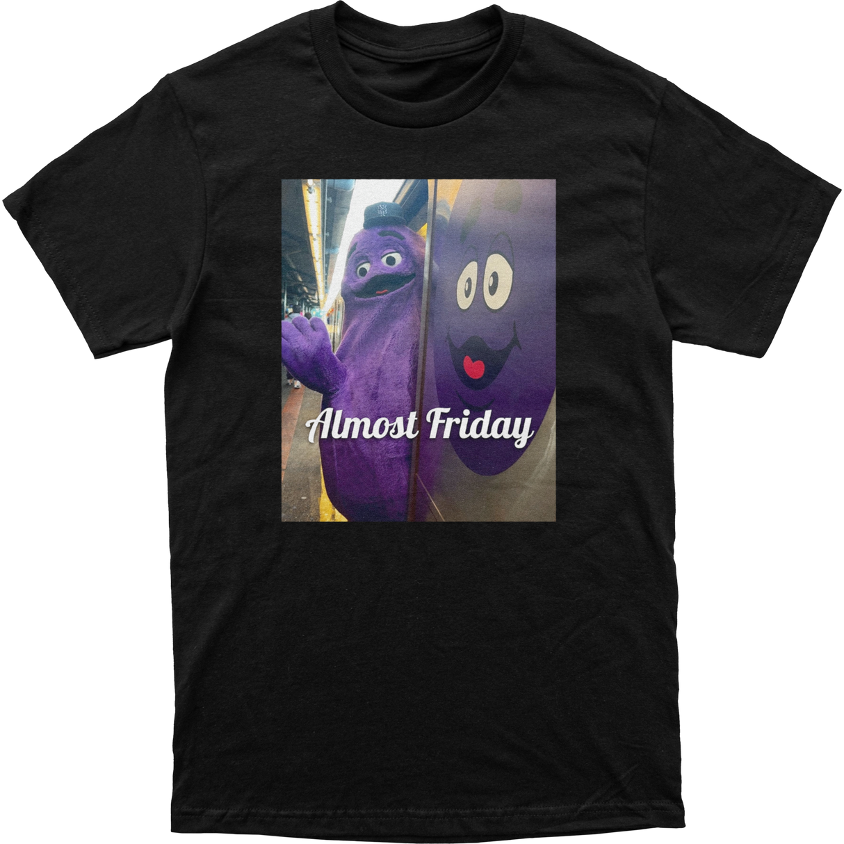 Almost Friday Grimace Subway Tee