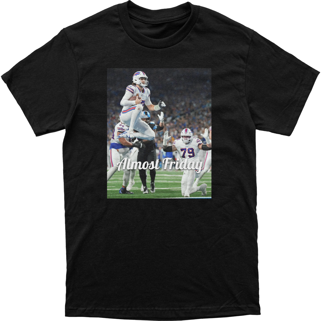 Almost Friday Allen Endzone Leap Tee