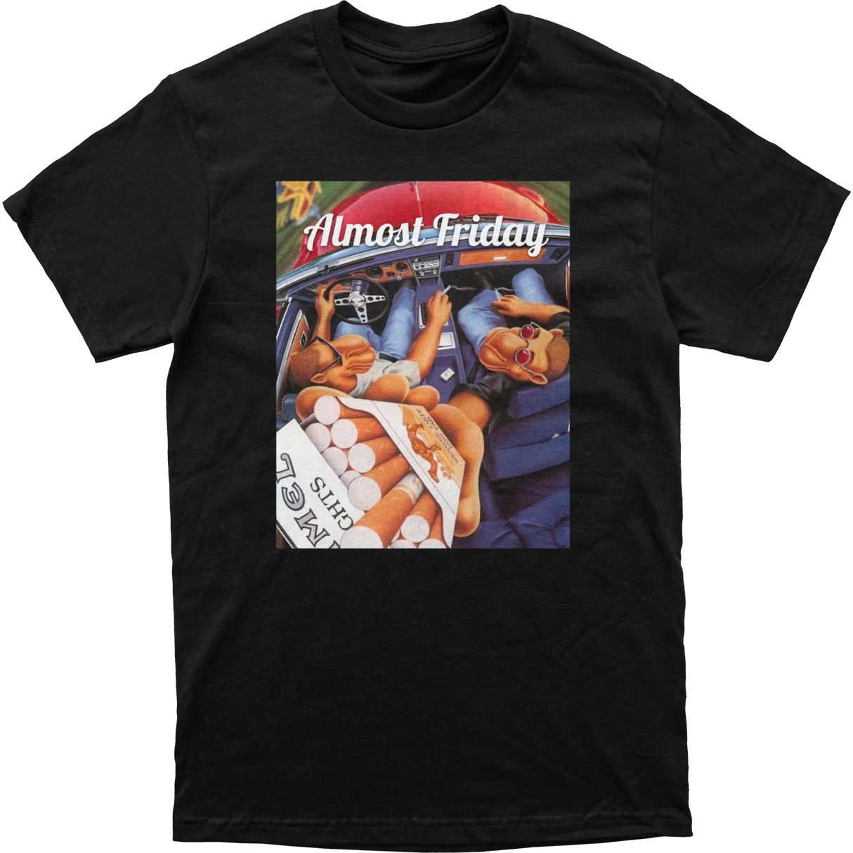 Almost Friday Camel Cigs Car Tee