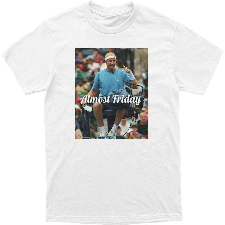 Almost Friday Will Ferrell Bald Tennis Tee